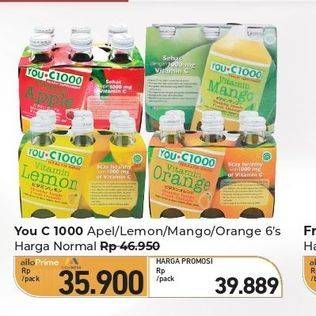 Promo Harga You C1000 Health Drink Vitamin Apple, Orange, Mango, Lemon 140 ml - Carrefour