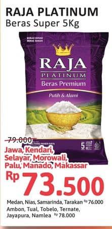 Promo Harga Raja Platinum Beras Slyp Super 5000 gr - Alfamidi