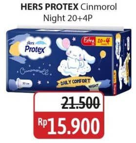 Promo Harga Hers Protex Comfort Night 24 pcs - Alfamidi