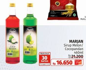 Promo Harga MARJAN Syrup Boudoin Melon, Cocopandan 460 ml - Lotte Grosir
