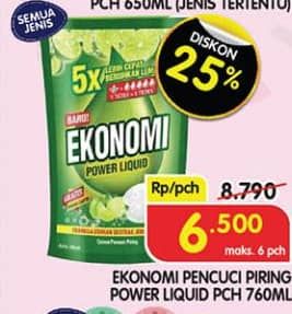 Promo Harga Ekonomi Pencuci Piring Power Liquid All Variants 760 ml - Superindo