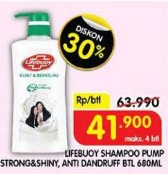 Promo Harga Lifebuoy Shampoo Strong Shiny, Anti Dandruff 680 ml - Superindo