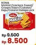 Promo Harga Roma Malkist Cream Crackers, Abon, Cokelat, Keju Manis, Cokelat Kelapa 120 gr - Indomaret