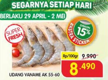 Promo Harga Udang Vanamae AK55-60 100 gr - Superindo