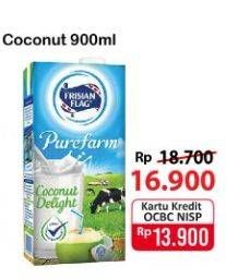 Promo Harga FRISIAN FLAG Susu UHT Purefarm Coconut Delight 900 ml - Alfamart