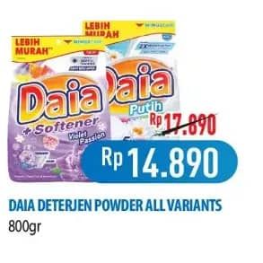 Promo Harga Daia Deterjen Bubuk All Variants 800 gr - Hypermart