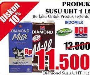 Promo Harga DIAMOND Milk UHT All Variants 1000 ml - Giant