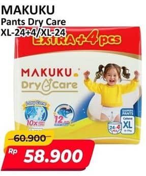 Promo Harga Makuku Dry & Care Celana XL24+4, XL24 24 pcs - Alfamart