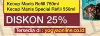 Promo Harga Kecap Manis Refill 750ml, Kecap manis special refill 550ml  - Yogya
