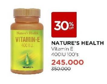 Promo Harga Natures Health Vitamin E 400 I.U. 100 pcs - Watsons