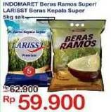 Promo Harga INDOMARET Beras Ramos / LARRIST Beras Super 5kg  - Indomaret