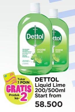 Promo Harga Dettol Antiseptic Germicide Liquid Lime 200 ml - Watsons