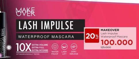 Promo Harga MAKE OVER Lash Impulse Waterproof Mascara  - Watsons