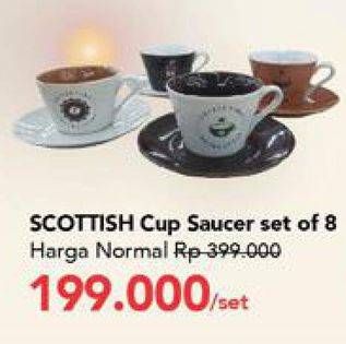 Promo Harga Scottish Cup Saucer Set of 8  - Carrefour