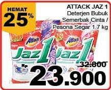 Promo Harga ATTACK Jaz1 Detergent Powder Semerbak Cinta, Pesona Segar 1700 gr - Giant