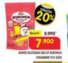 Promo Harga Monde Boromon Wafer Strawberry Milk 50 gr - Superindo