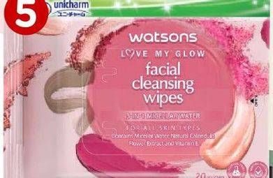 Promo Harga WATSONS Facial Cleansing Wipes 20 pcs - Watsons