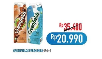 Promo Harga Greenfields Fresh Milk 1000 ml - Hypermart