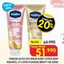Promo Harga Vaseline Healthy Bright Gluta-Hya Lotion All Variants 200 ml - Superindo