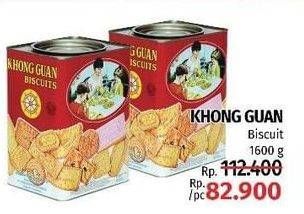 Promo Harga KHONG GUAN Assorted Biscuit Red 1600 gr - LotteMart