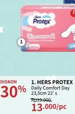 Promo Harga Hers Protex Daily Comfort Wing 23, 5cm 22 pcs - Guardian