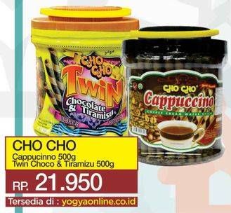 Promo Harga CHO CHO Wafer Stick Cappucino, Twin Choco, Tiramisu 500 gr - Yogya