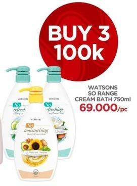 Promo Harga WATSONS So Family Cream Bath per 3 botol 750 ml - Watsons