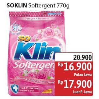 Promo Harga So Klin Softergent 770 gr - Alfamidi