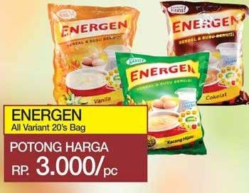 Promo Harga ENERGEN Cereal Instant All Variants 20 pcs - Yogya
