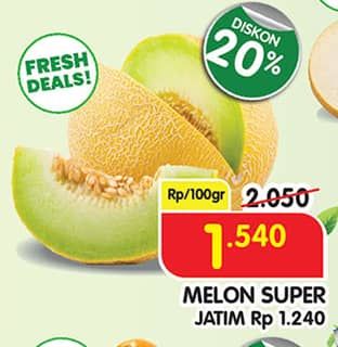 Promo Harga Melon Super per 100 gr - Superindo