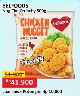 Promo Harga Belfoods Nugget Chicken Nugget Crunchy 500 gr - Alfamart