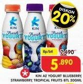Promo Harga KIN Fresh Yogurt Blueberry, Strawberry, Tropical Fruits 200 ml - Superindo