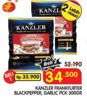 Promo Harga Kanzler Frankfurter Garlic, Black Pepper 300 gr - Superindo