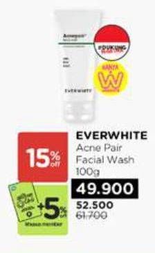 Promo Harga Ever White Acnepair Facial Wash 100 ml - Watsons