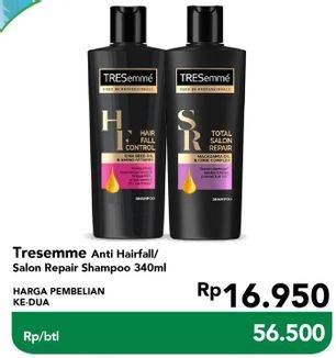 Promo Harga TRESEMME Shampoo Total Salon Repair, Hair Fall Control 340 ml - Carrefour
