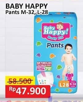 Promo Harga Baby Happy Body Fit Pants M32, L28 28 pcs - Alfamart