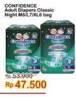 Promo Harga Confidence Adult Diapers Classic Night L7, M8, XL6 6 pcs - Indomaret