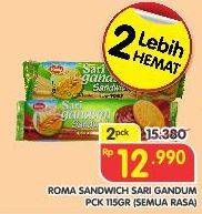 Promo Harga ROMA Sandwich per 2 pouch 115 gr - Superindo