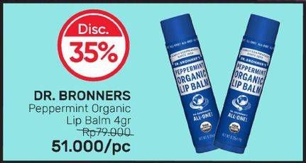 Promo Harga Dr Bronners Organic Lip Balm Peppermint 4 gr - Guardian
