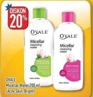 Promo Harga OVALE Micelar Water Acne Skin, Brigtening 200 ml - Hypermart