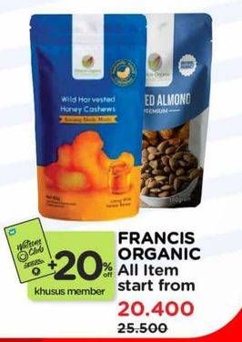 Promo Harga Francis Organic Kacang Mede All Variants 85 gr - Watsons