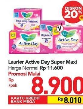 Promo Harga Laurier Active Day Super Maxi NonWing 20 pcs - Carrefour
