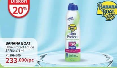 Promo Harga Banana Boat Ultra Protect Sunscreen Lotion SPF50 175 ml - Guardian