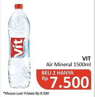 Promo Harga VIT Air Mineral per 2 botol 1500 ml - Alfamidi