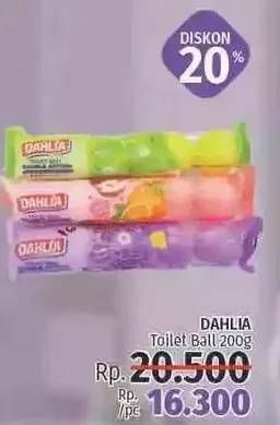 Promo Harga DAHLIA Toilet Color Ball 200 gr - LotteMart