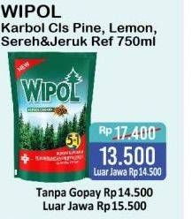 Promo Harga WIPOL Karbol Wangi Classic Pine, Lemon, Sereh + Jeruk 750 ml - Alfamart