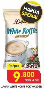 Promo Harga Luwak White Koffie 10 sachet - Superindo