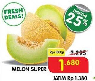 Promo Harga Melon Super per 100 gr - Superindo