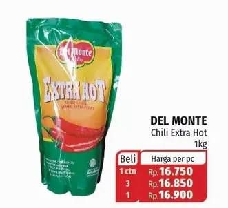 Promo Harga DEL MONTE Sauce Extra Hot Chilli 1 kg - Lotte Grosir