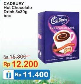 Promo Harga Cadbury Hot Chocolate Drink 3 in 1 3 pcs - Indomaret
